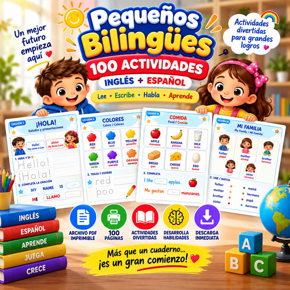 Pequeños Bilingües: 100 Actividades para Aprender Inglés Jugando